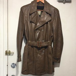 VINTAGE VICTORIA LEATHER DOUBLE BREAST JACKETS SIZE 36